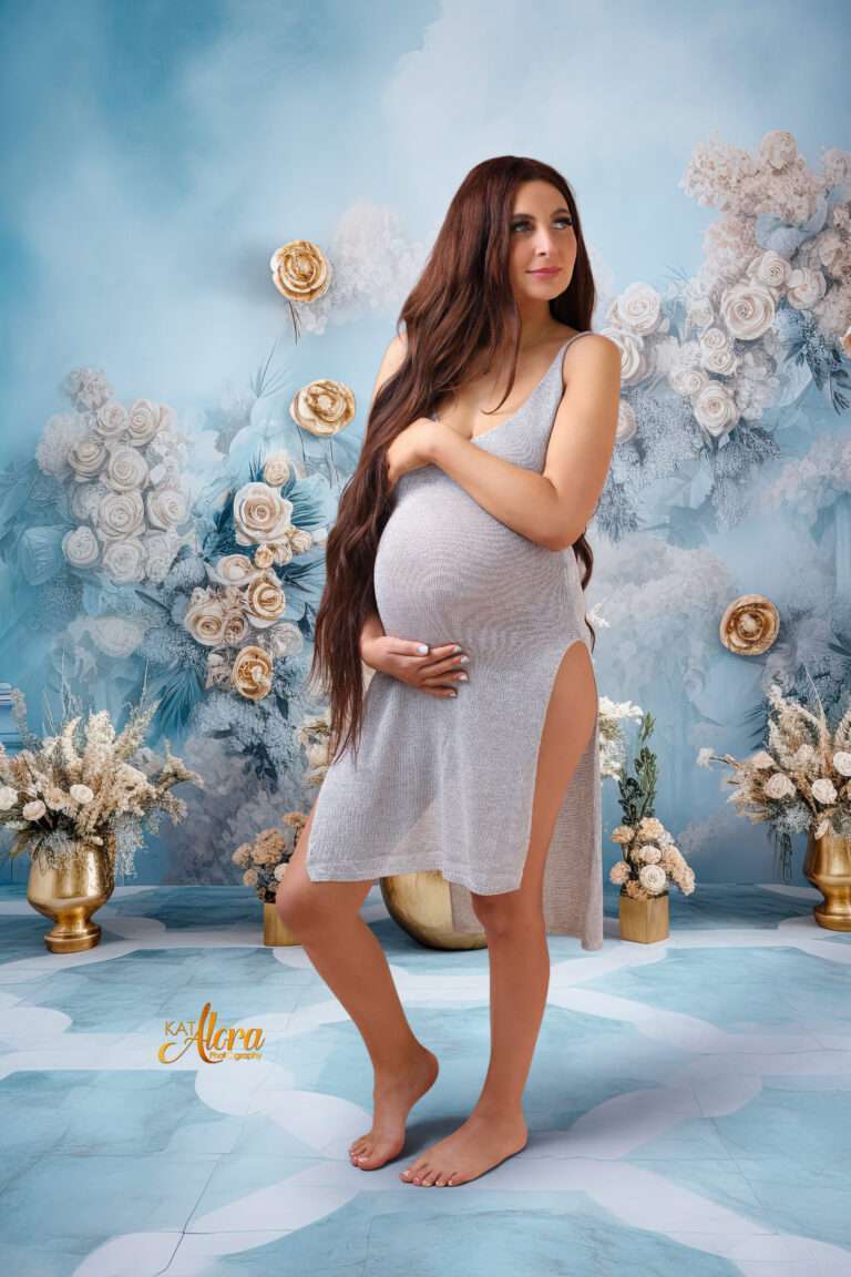 "Radiant Expectant Mother Glowing in Maternity Portrait by Kat Alora Photography"